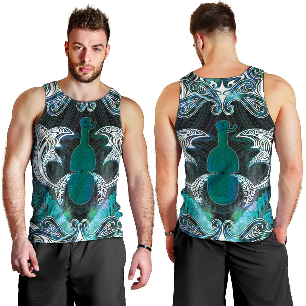 New Zealand Kotiate Weapon Men Tank Top Aotearoa Mango Paua Shell Maori Pattern LT22 - Polynesian Pride