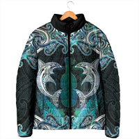 New Zealand Kotiate Weapon Padded Jacket Aotearoa Mango Paua Shell Maori Pattern LT22 - Polynesian Pride