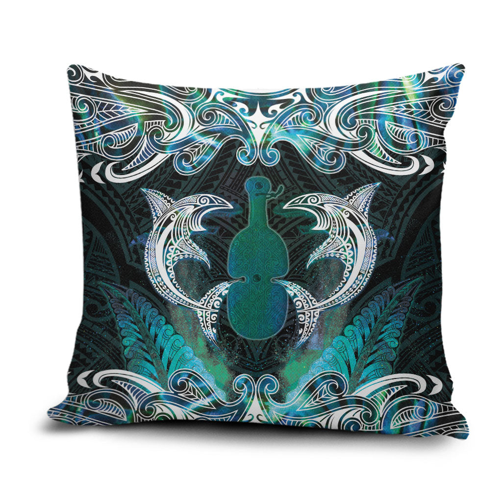 New Zealand Kotiate Weapon Pillow Cover Aotearoa Mango Paua Shell Maori Pattern LT22 Blue - Polynesian Pride