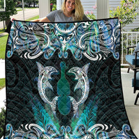 New Zealand Kotiate Weapon Quilt Aotearoa Mango Paua Shell Maori Pattern LT22 Blue - Polynesian Pride