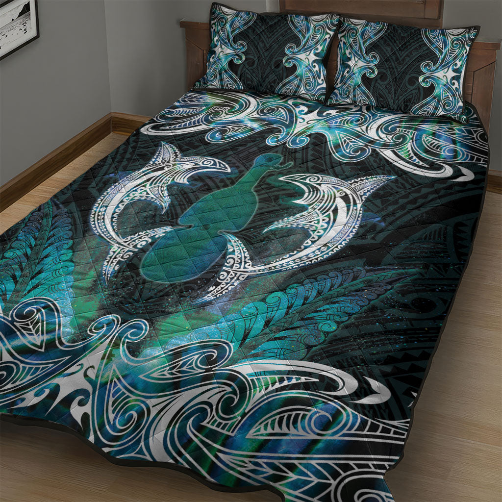 New Zealand Kotiate Weapon Quilt Bed Set Aotearoa Mango Paua Shell Maori Pattern LT22 - Polynesian Pride
