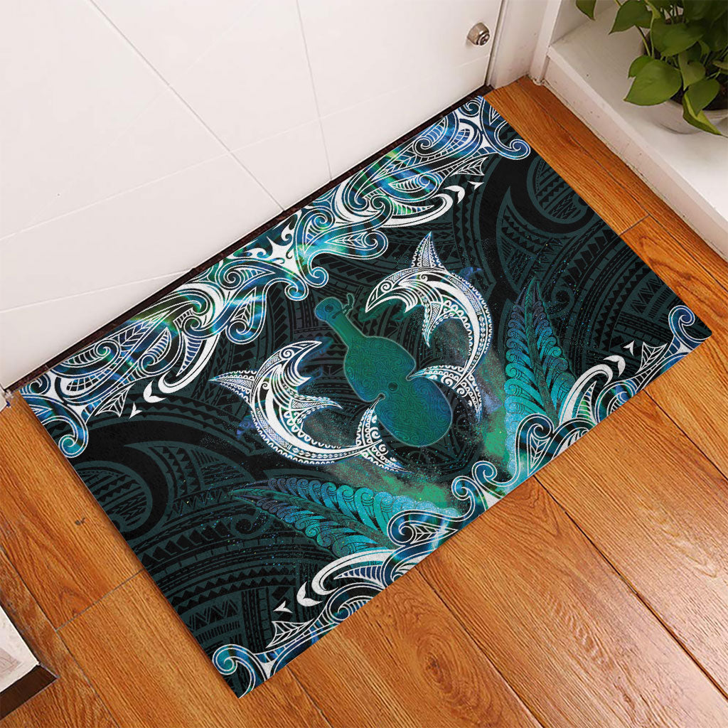 New Zealand Kotiate Weapon Rubber Doormat Aotearoa Mango Paua Shell Maori Pattern LT22 - Polynesian Pride