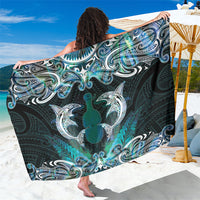 New Zealand Kotiate Weapon Sarong Aotearoa Mango Paua Shell Maori Pattern LT22 One Size 44 x 66 inches Blue - Polynesian Pride