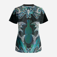 New Zealand Kotiate Weapon Scrub Top Aotearoa Mango Paua Shell Maori Pattern LT22 - Polynesian Pride