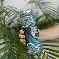 New Zealand Kotiate Weapon Skinny Tumbler Aotearoa Mango Paua Shell Maori Pattern LT22 - Polynesian Pride