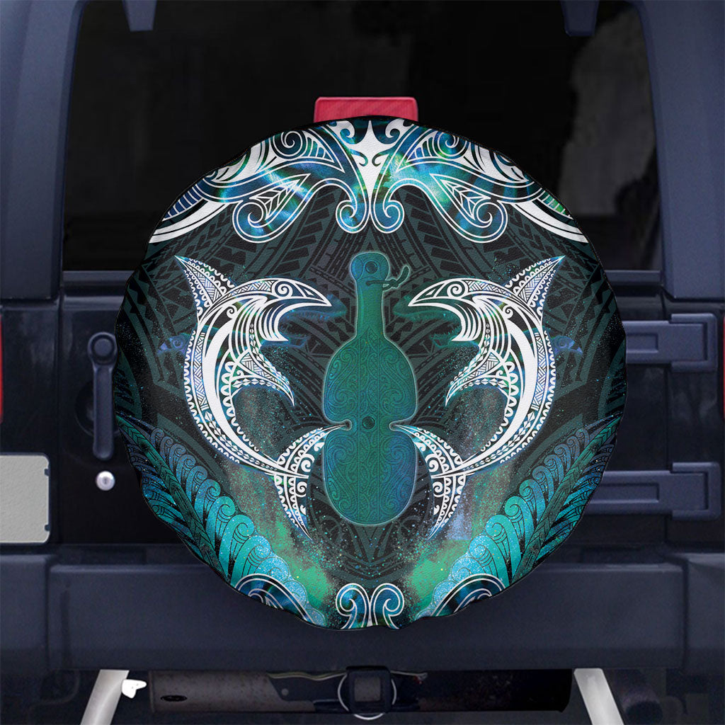 New Zealand Kotiate Weapon Spare Tire Cover Aotearoa Mango Paua Shell Maori Pattern LT22 No hole Blue - Polynesian Pride
