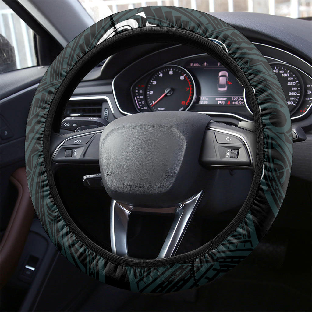 New Zealand Kotiate Weapon Steering Wheel Cover Aotearoa Mango Paua Shell Maori Pattern LT22 - Polynesian Pride