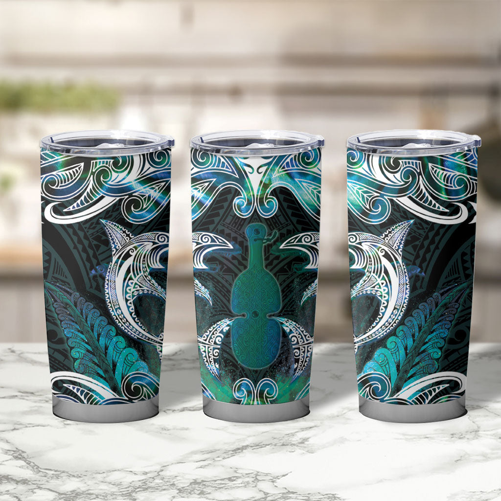 New Zealand Kotiate Weapon Tumbler Cup Aotearoa Mango Paua Shell Maori Pattern LT22 - Polynesian Pride
