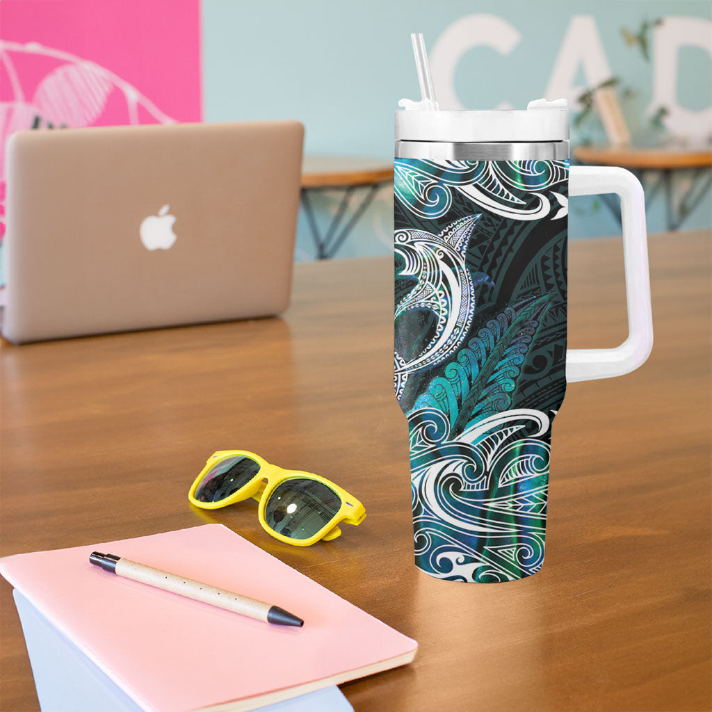 New Zealand Kotiate Weapon Tumbler With Handle Aotearoa Mango Paua Shell Maori Pattern LT22 - Polynesian Pride