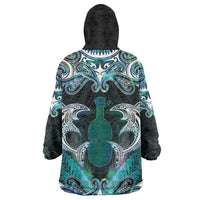 New Zealand Kotiate Weapon Wearable Blanket Hoodie Aotearoa Mango Paua Shell Maori Pattern LT22 - Polynesian Pride