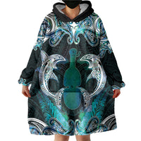 New Zealand Kotiate Weapon Wearable Blanket Hoodie Aotearoa Mango Paua Shell Maori Pattern LT22 - Polynesian Pride