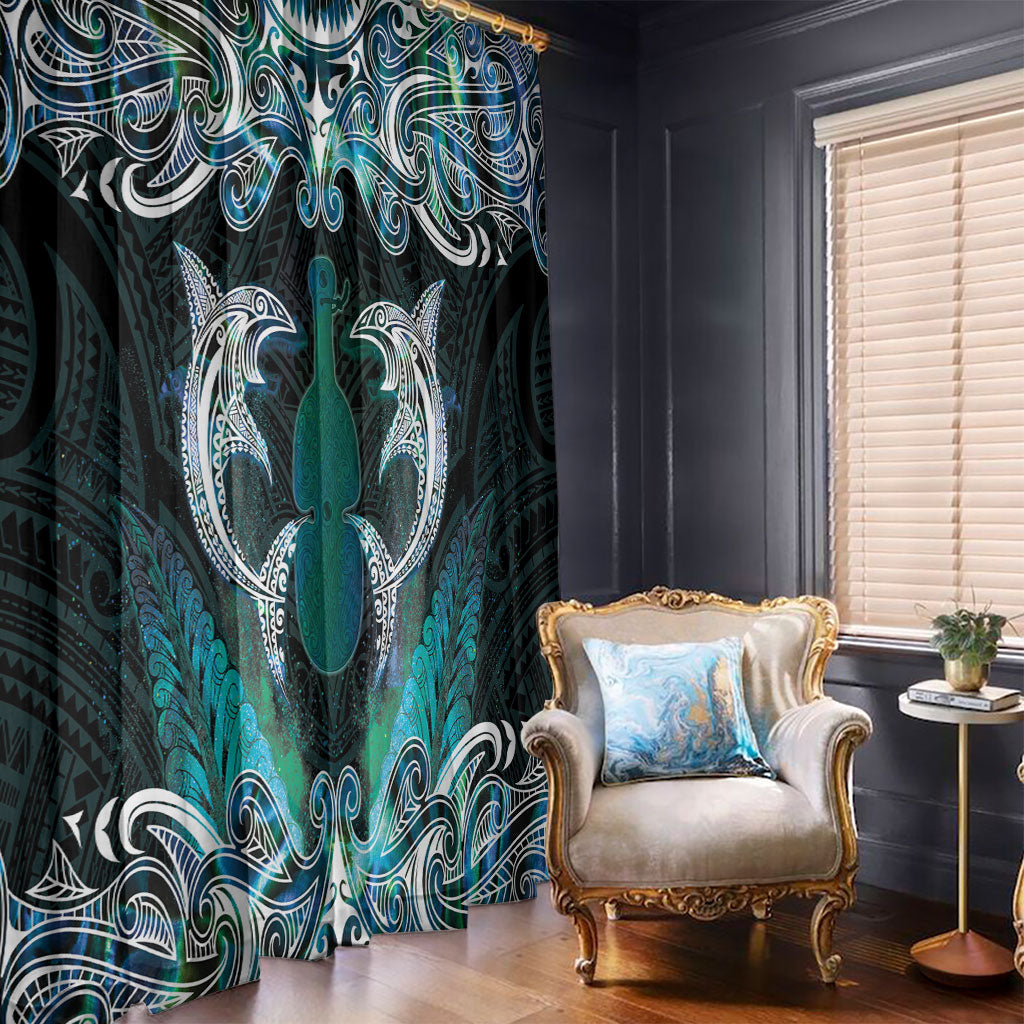 New Zealand Kotiate Weapon Window Curtain Aotearoa Mango Paua Shell Maori Pattern LT22 - Polynesian Pride