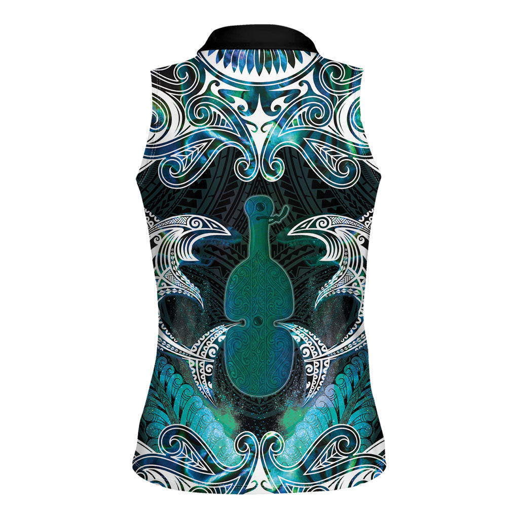 New Zealand Kotiate Weapon Women Sleeveless Polo Shirt Aotearoa Mango Paua Shell Maori Pattern LT22 - Polynesian Pride
