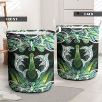 New Zealand Mere Pounamu Weapon Laundry Basket Aotearoa Mango Paua Shell Maori Pattern LT22 - Polynesian Pride