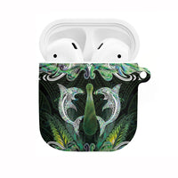 New Zealand Mere Pounamu Weapon AirPods Case Aotearoa Mango Paua Shell Maori Pattern LT22 Green - Polynesian Pride
