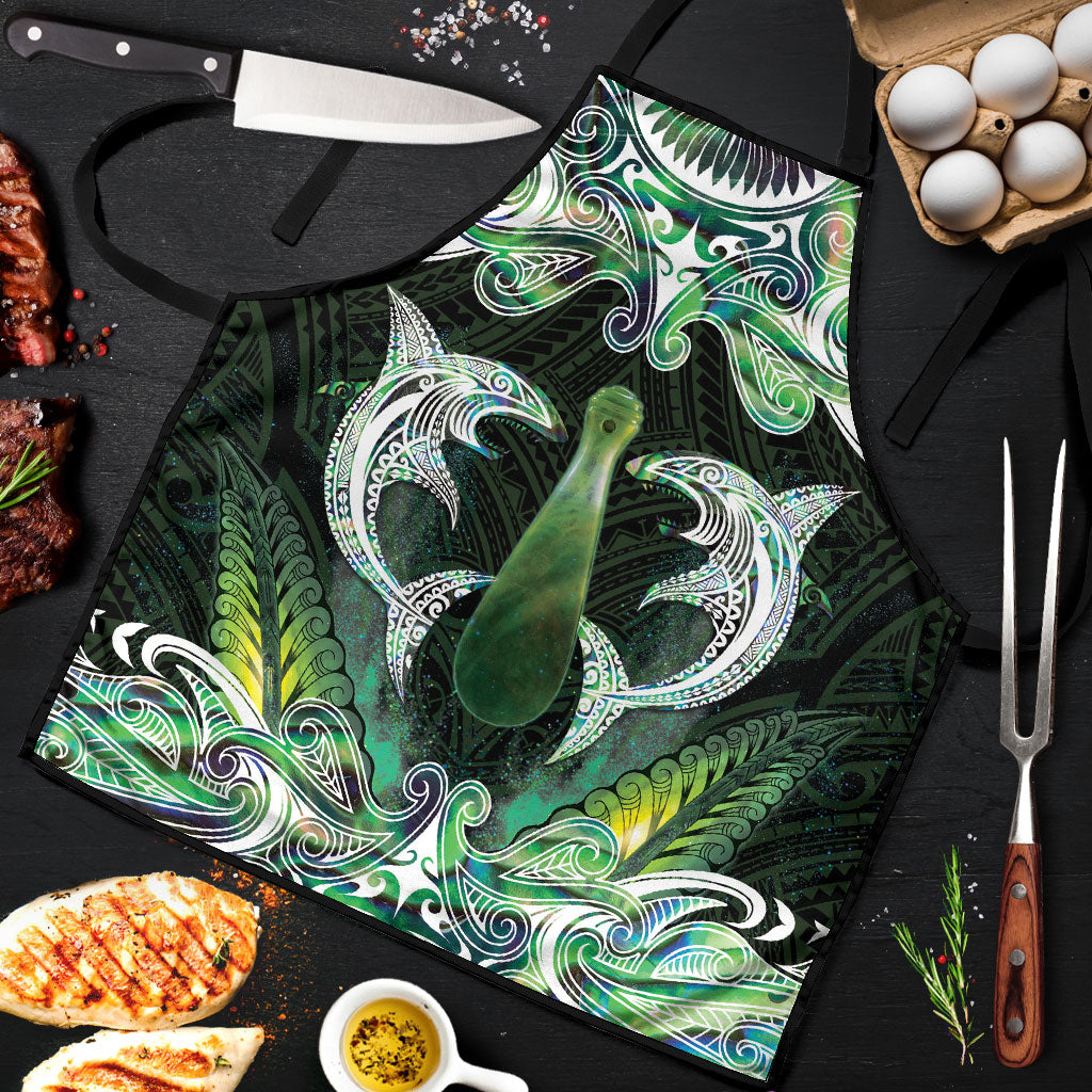 New Zealand Mere Pounamu Weapon Apron Aotearoa Mango Paua Shell Maori Pattern LT22 Green - Polynesian Pride