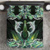 New Zealand Mere Pounamu Weapon Bedding Set Aotearoa Mango Paua Shell Maori Pattern LT22 Green - Polynesian Pride