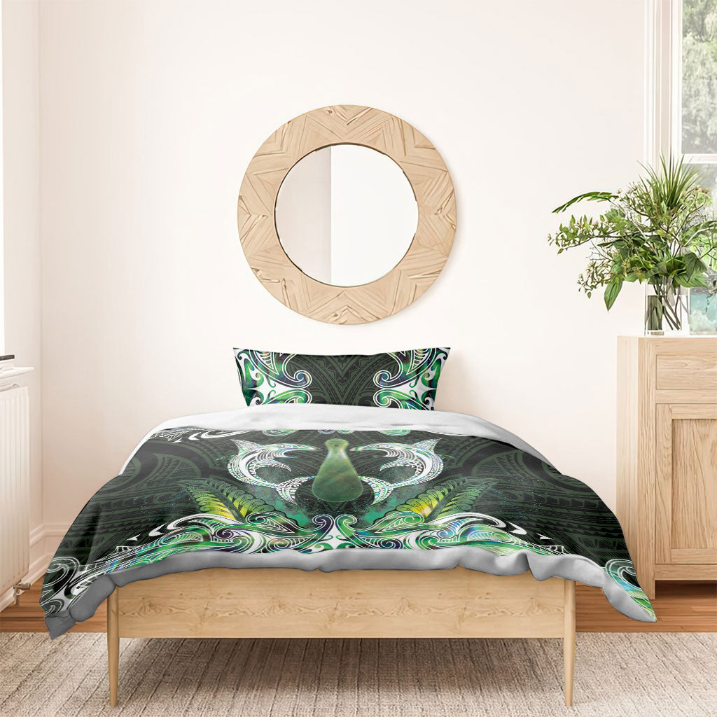 New Zealand Mere Pounamu Weapon Bedding Set Aotearoa Mango Paua Shell Maori Pattern LT22 - Polynesian Pride