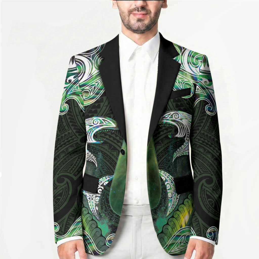 New Zealand Mere Pounamu Weapon Blazer Aotearoa Mango Paua Shell Maori Pattern LT22 - Polynesian Pride