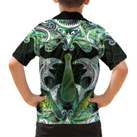 New Zealand Mere Pounamu Weapon Family Matching Mermaid Dress and Hawaiian Shirt Aotearoa Mango Paua Shell Maori Pattern LT22 - Polynesian Pride