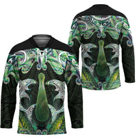 New Zealand Mere Pounamu Weapon Hockey Jersey Aotearoa Mango Paua Shell Maori Pattern LT22 - Polynesian Pride