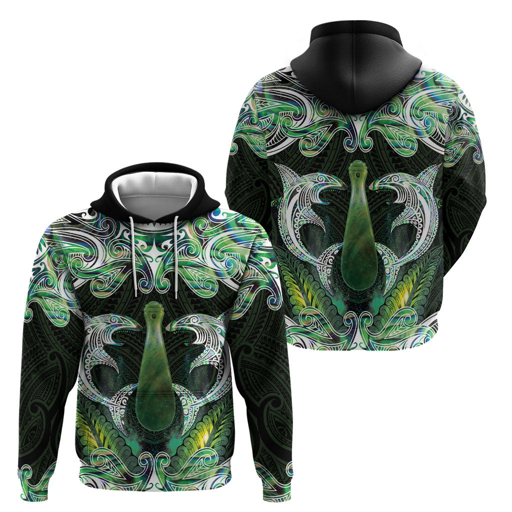 New Zealand Mere Pounamu Weapon Hoodie Aotearoa Mango Paua Shell Maori Pattern LT22 - Polynesian Pride