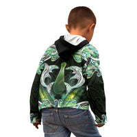 New Zealand Mere Pounamu Weapon Kid Hoodie Aotearoa Mango Paua Shell Maori Pattern LT22 - Polynesian Pride