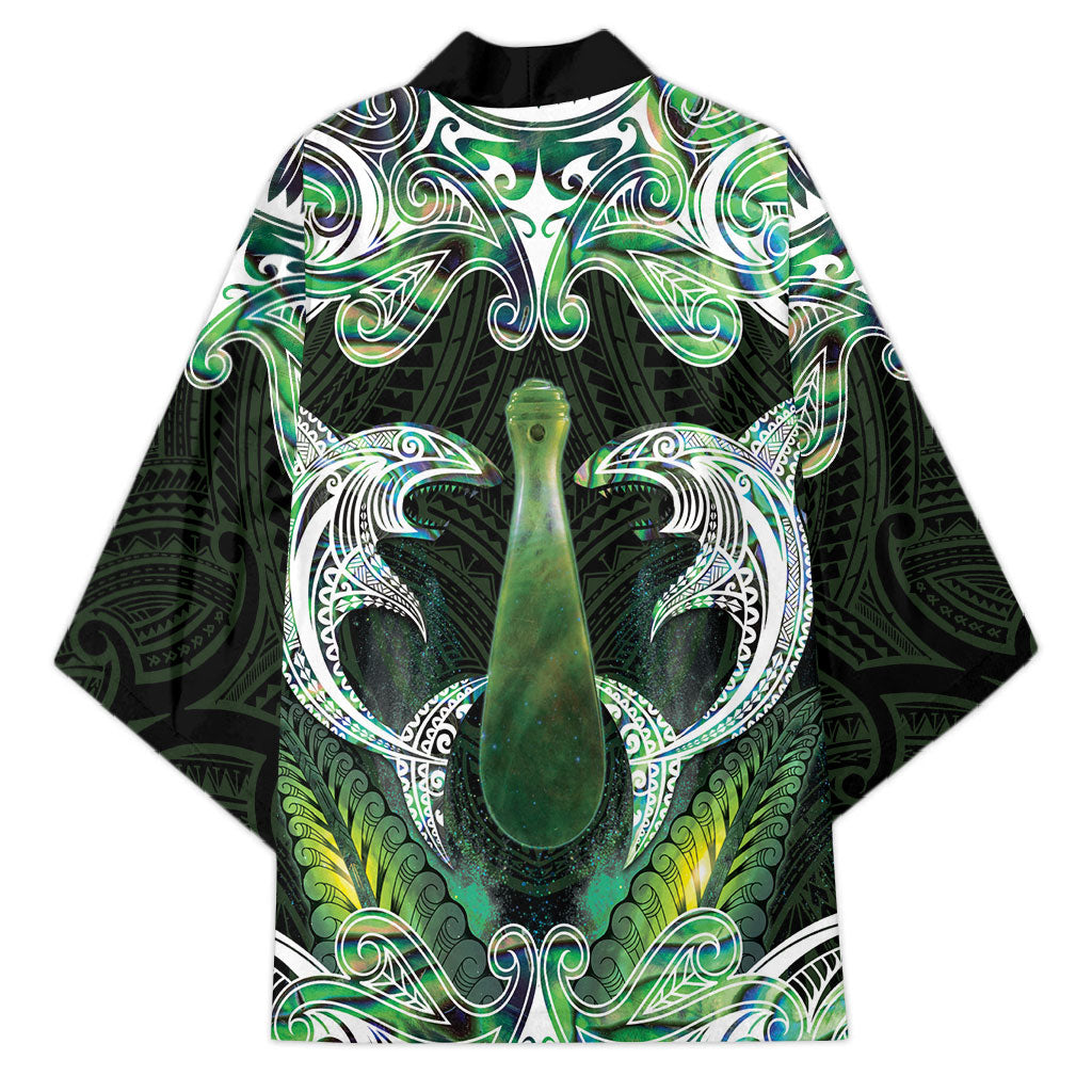 New Zealand Mere Pounamu Weapon Kimono Aotearoa Mango Paua Shell Maori Pattern LT22 - Polynesian Pride