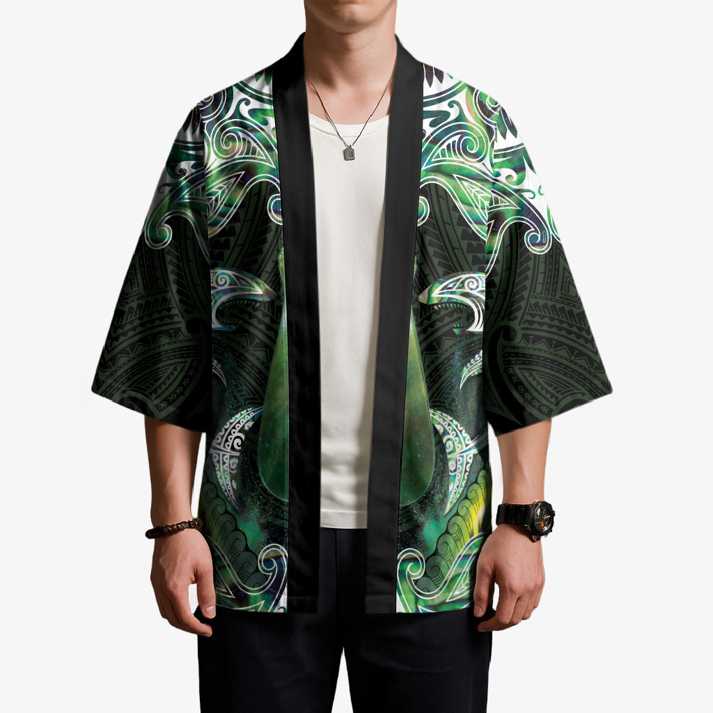 New Zealand Mere Pounamu Weapon Kimono Aotearoa Mango Paua Shell Maori Pattern LT22 - Polynesian Pride