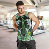 New Zealand Mere Pounamu Weapon Men Tank Top Aotearoa Mango Paua Shell Maori Pattern LT22 Green - Polynesian Pride