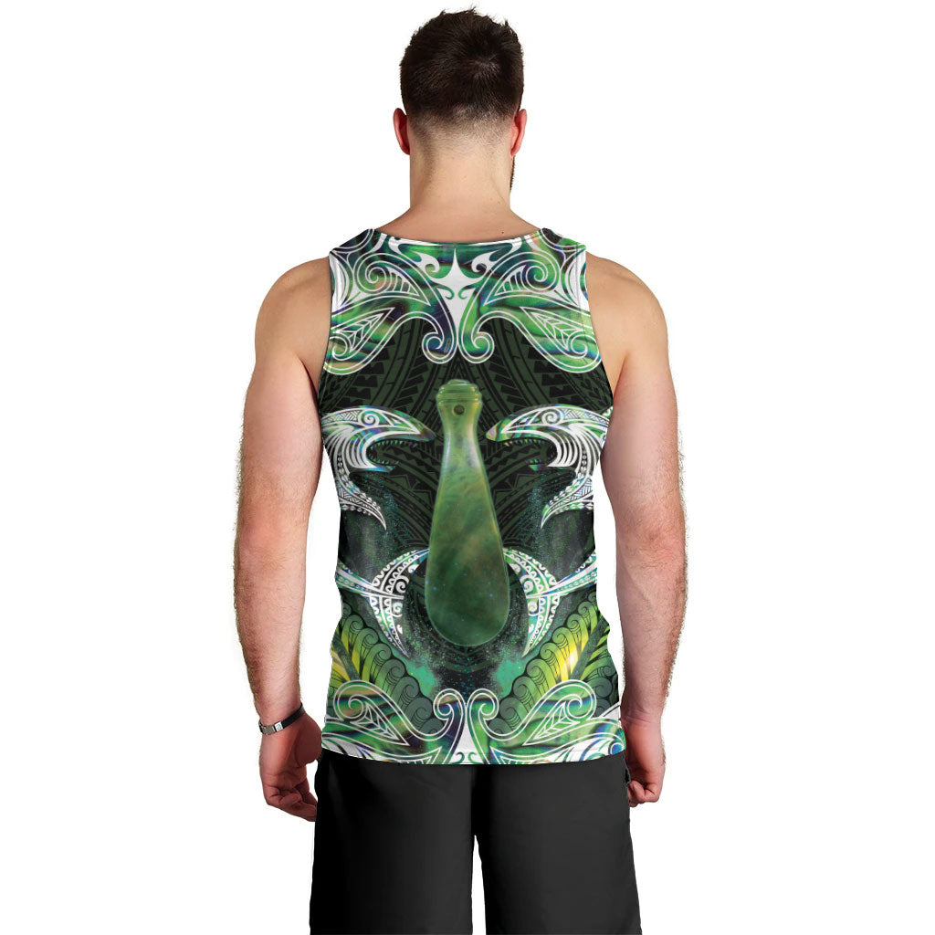 New Zealand Mere Pounamu Weapon Men Tank Top Aotearoa Mango Paua Shell Maori Pattern LT22 - Polynesian Pride