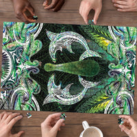 New Zealand Mere Pounamu Weapon Puzzle Aotearoa Mango Paua Shell Maori Pattern LT22 - Polynesian Pride