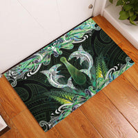 New Zealand Mere Pounamu Weapon Rubber Doormat Aotearoa Mango Paua Shell Maori Pattern LT22 - Polynesian Pride