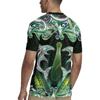 New Zealand Mere Pounamu Weapon Rugby Jersey Aotearoa Mango Paua Shell Maori Pattern LT22 - Polynesian Pride