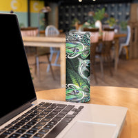 New Zealand Mere Pounamu Weapon Skinny Tumbler Aotearoa Mango Paua Shell Maori Pattern LT22 - Polynesian Pride