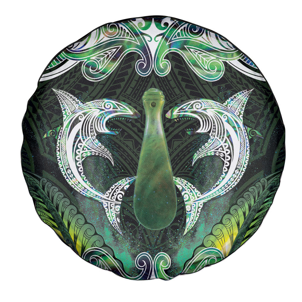 New Zealand Mere Pounamu Weapon Spare Tire Cover Aotearoa Mango Paua Shell Maori Pattern LT22 - Polynesian Pride