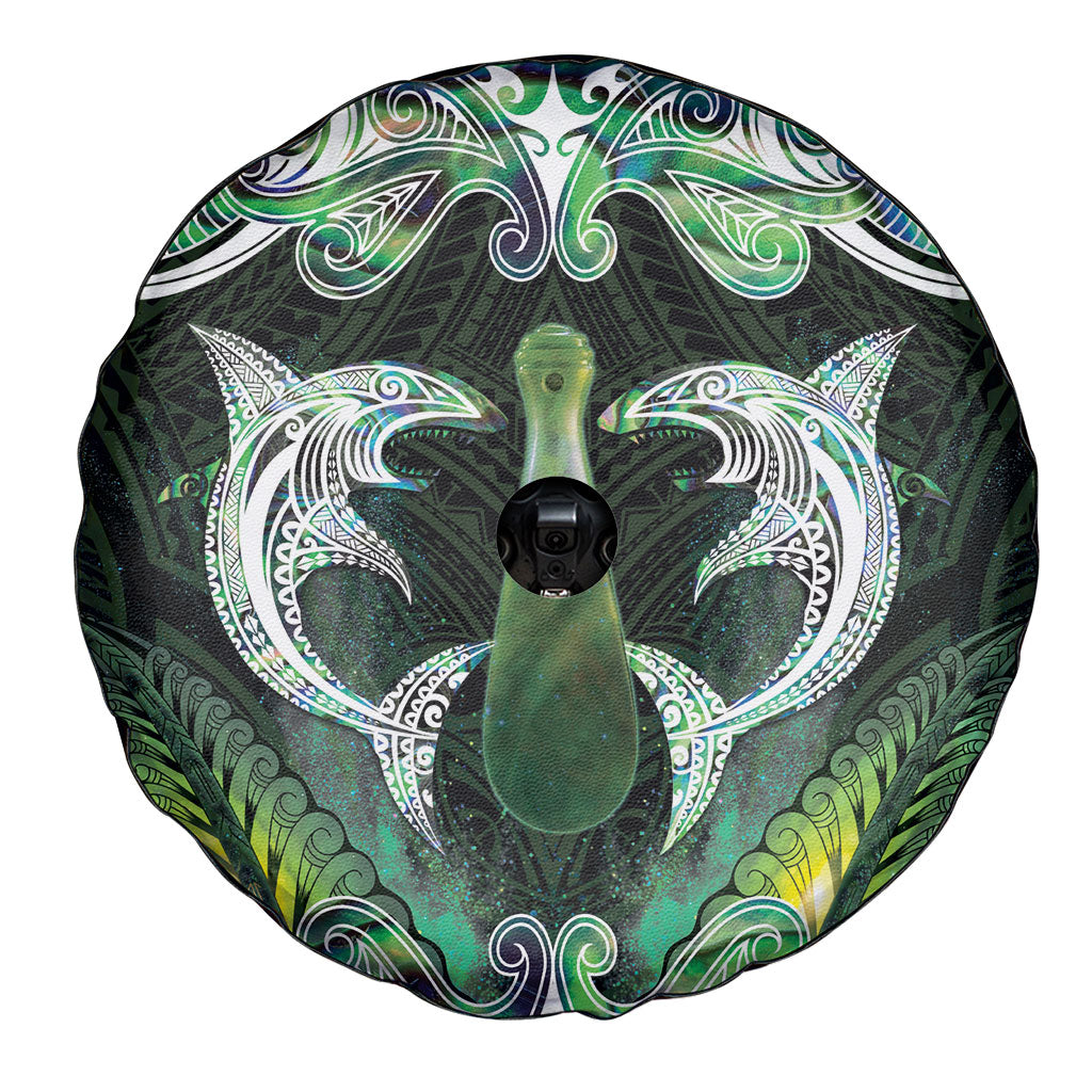 New Zealand Mere Pounamu Weapon Spare Tire Cover Aotearoa Mango Paua Shell Maori Pattern LT22 - Polynesian Pride