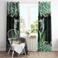 New Zealand Mere Pounamu Weapon Window Curtain Aotearoa Mango Paua Shell Maori Pattern LT22 - Polynesian Pride