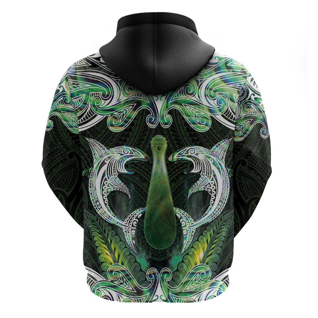 New Zealand Mere Pounamu Weapon Zip Hoodie Aotearoa Mango Paua Shell Maori Pattern LT22 - Polynesian Pride