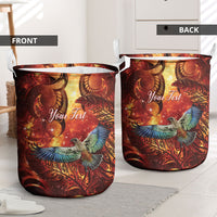 New Zealand Kea Bird Matariki Personalised Laundry Basket Silver Fern Maori Pattern