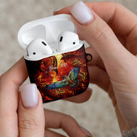 New Zealand Kea Bird Matariki Personalised AirPods Case Silver Fern Maori Pattern