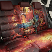 New Zealand Kea Bird Matariki Personalised Back Car Seat Cover Silver Fern Maori Pattern