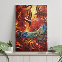 New Zealand Kea Bird Matariki Personalised Canvas Wall Art Silver Fern Maori Pattern