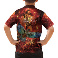 New Zealand Kea Bird Matariki Personalised Family Matching Off Shoulder Maxi Dress and Hawaiian Shirt Silver Fern Maori Pattern LT22 - Polynesian Pride