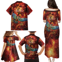 New Zealand Kea Bird Matariki Personalised Family Matching Puletasi and Hawaiian Shirt Silver Fern Maori Pattern LT22 - Polynesian Pride