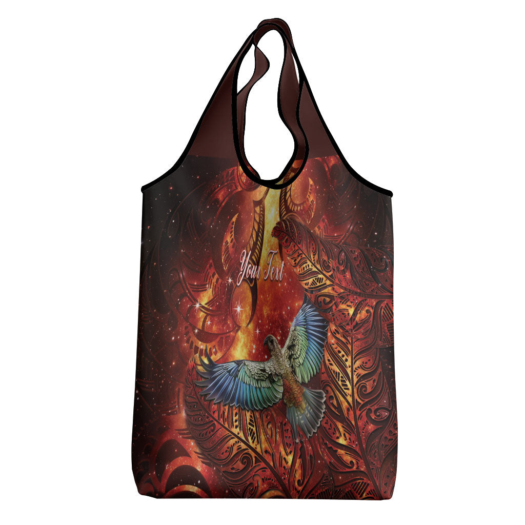 New Zealand Kea Bird Matariki Personalised Grocery Bag Silver Fern Maori Pattern LT22 - Polynesian Pride