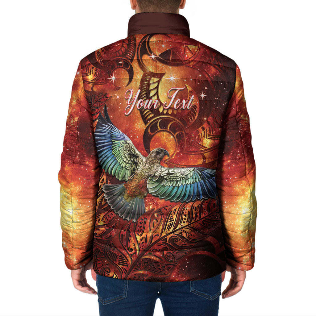 New Zealand Kea Bird Matariki Personalised Padded Jacket Silver Fern Maori Pattern LT22 - Polynesian Pride