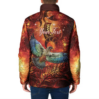 New Zealand Kea Bird Matariki Personalised Padded Jacket Silver Fern Maori Pattern LT22 - Polynesian Pride
