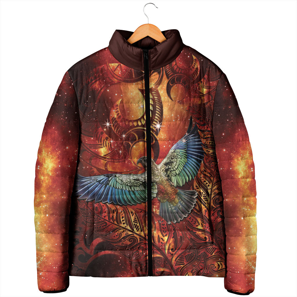 New Zealand Kea Bird Matariki Personalised Padded Jacket Silver Fern Maori Pattern LT22 - Polynesian Pride