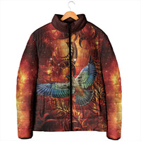 New Zealand Kea Bird Matariki Personalised Padded Jacket Silver Fern Maori Pattern LT22 - Polynesian Pride